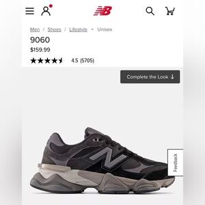 New Balance Black and Gray Sneakers